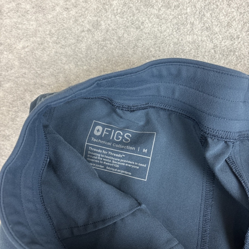 FIGS Women Scrub Pants Sz Medium Zamora Jogger Blue Teal Zipper 29" Inseam - Picture 2 of 6